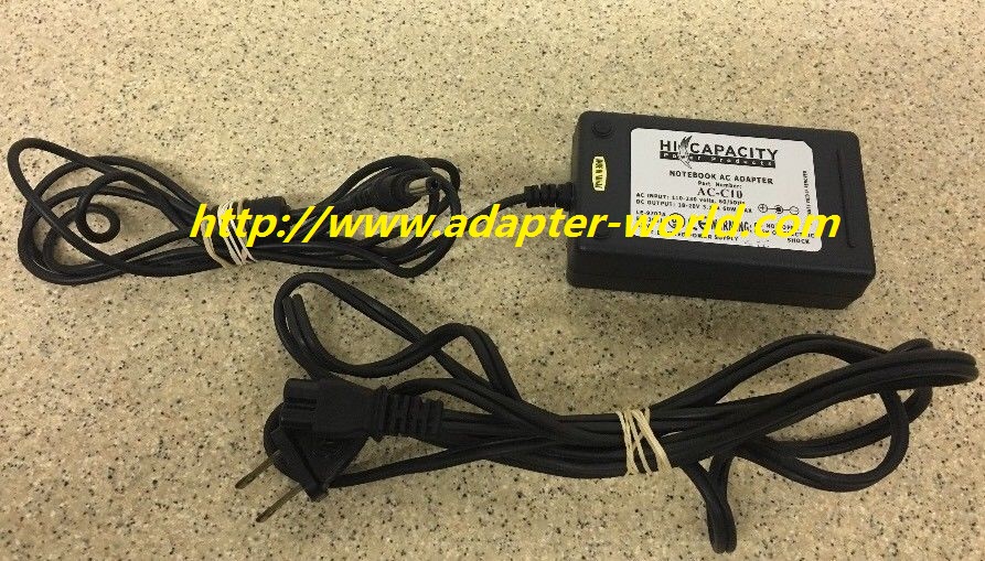 *100% Brand NEW* Hi-Capacity Model AC-C10 Tested Works 19V 3.79A Max 72W Laptop AC Adapter Free Shipping! - Click Image to Close